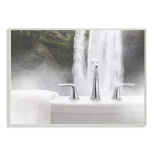 Stupell Industries Waterfall Bath Time Wooden Wall Plaque